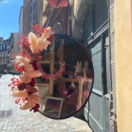 Miroir fleurs séchées (35cm)
