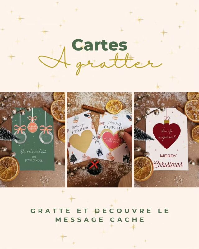 ✨Vous avez une bonne nouvelle à annoncer ? Un événement à fêter ? 

Découvrez nos cartes à gratter pour annoncer à vos proches la plus belle des nouvelles. 🎉

Anonce de grossesse, annonce à mamie et papy, demande en mariage...

Grattez et découvrez un message personnalisé ! 

#nouveauté #carteagratter #tendances #paillettes #annonce #surprise #clermontferrand #cartesurprise #annoncegrossesse #demandeenmariage #mariage2024